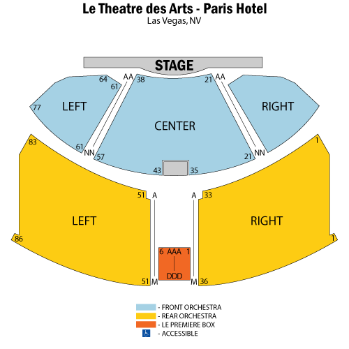 Paris Theater Seating Chart Las Vegas